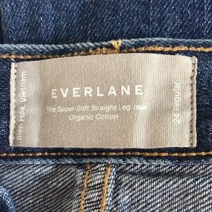 Everlane Super Soft Straight Leg Jean organic  cotton blue denim 24 regular